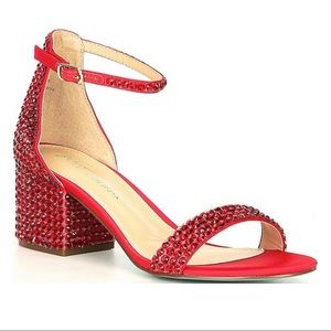 ❤️‍🔥 NTW Betsey Johnson Red Mari Rhinestone heels ❤️‍🔥